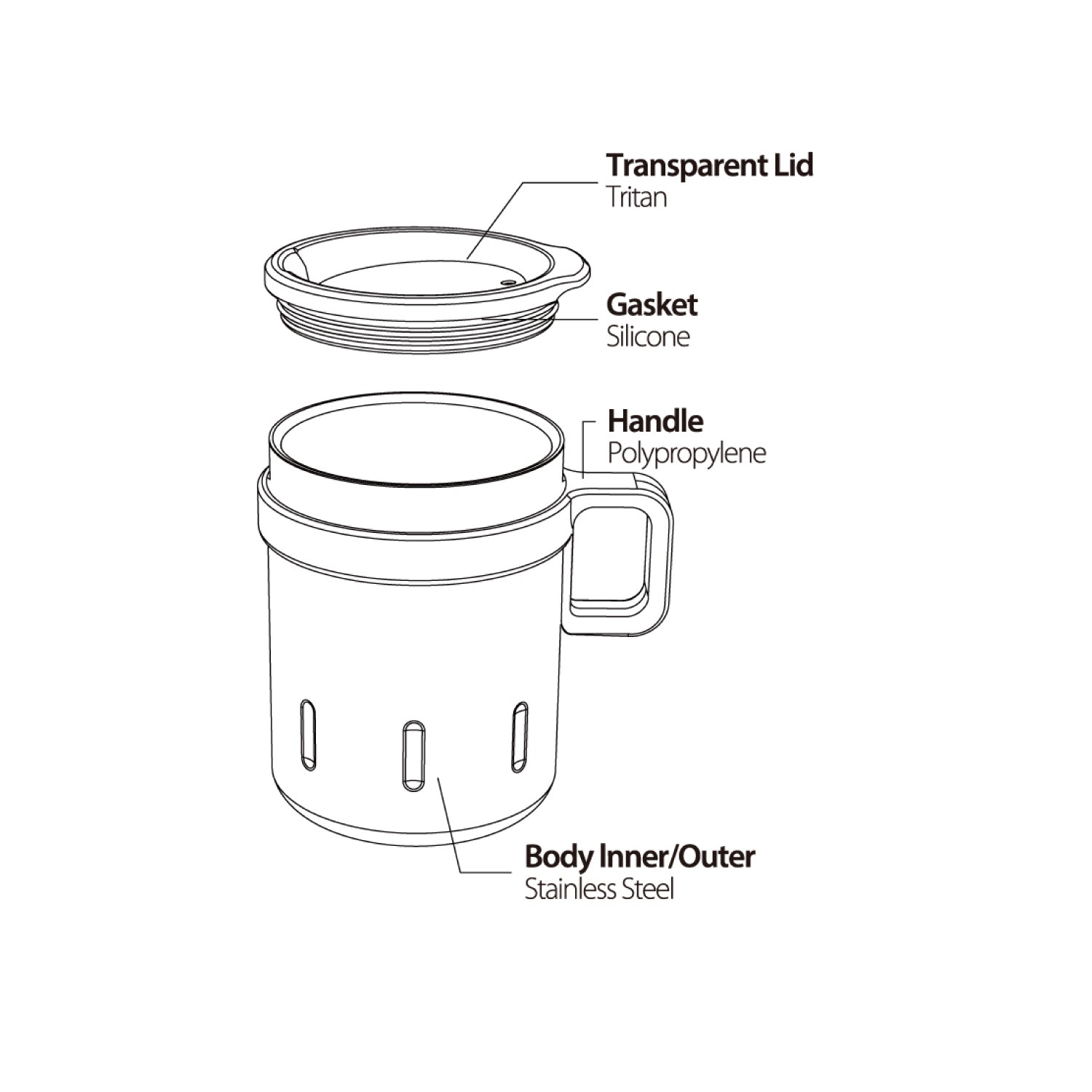 SANTECO Kemi Thermal Mug, 12 oz, Stainless Steel, Vacuum Insulated